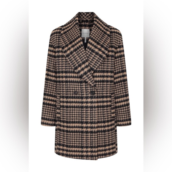 AVEC LES FILLES HOUNDSTOOTH PLAID OVERSIZED PEACOAT - Picture 13 of 13